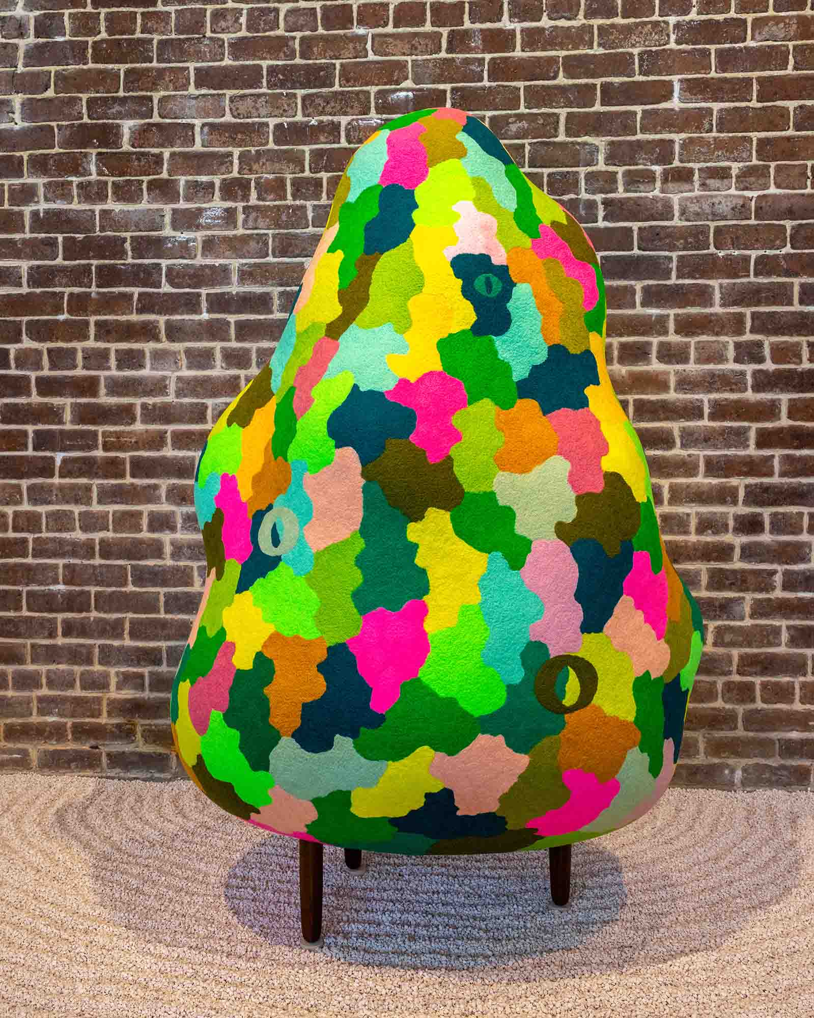 A colorful felt sculpture by Masako Miki.