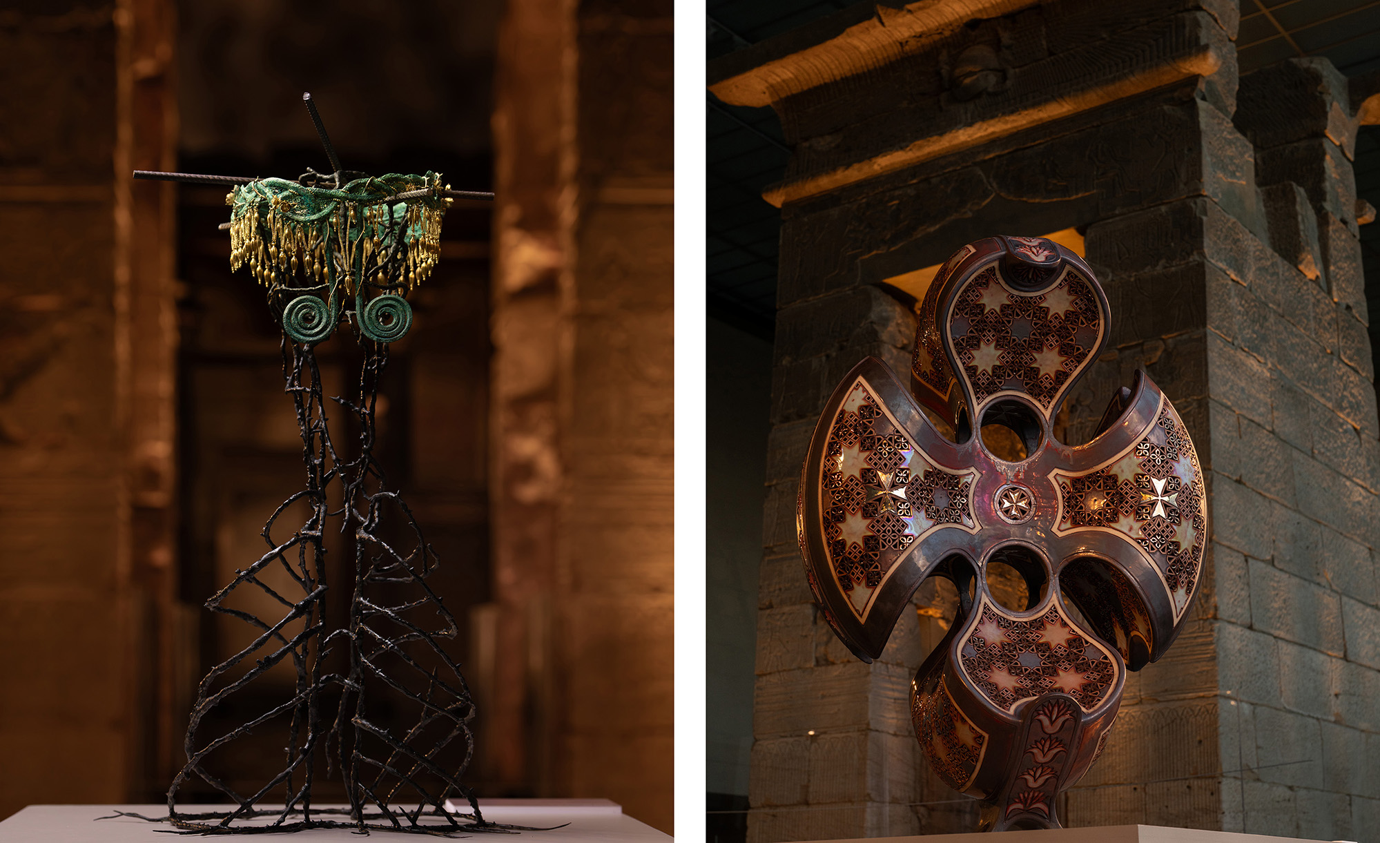 Joy Harvey and Ibrahim Said's final artworks for the Vacheron Constantin artisan residency program with The Met.